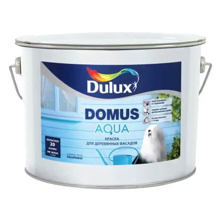 Краска для деревянных фасадов Dulux Domus Aqua / Дюлакс Домус Аква полуматовая-0