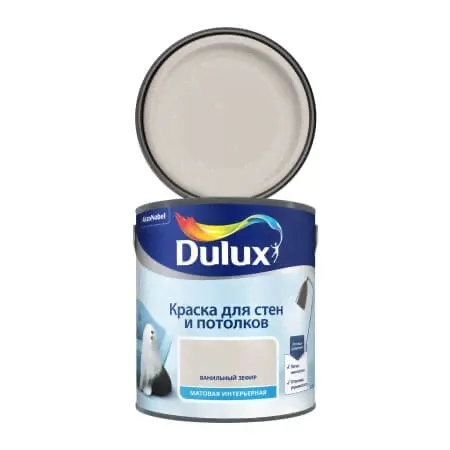 Краска интерьерная для стен и потолков матовая Dulux / Дюлакс-0