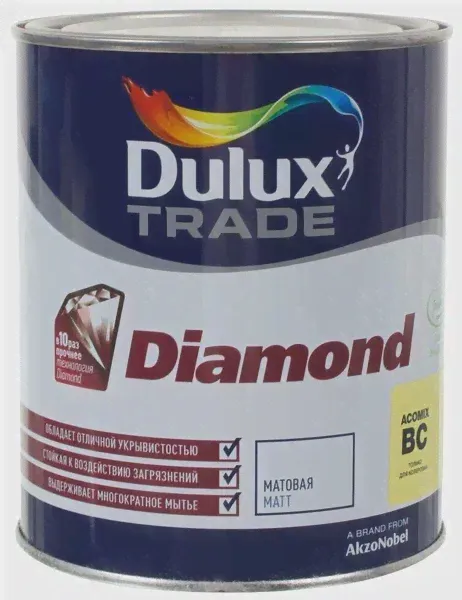 Краска DULUX TRADE Diamond Matt матовая BW Белая 10 л-0