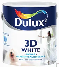 Краска ослепительно белая матовая Dulux 3D White 2,5л