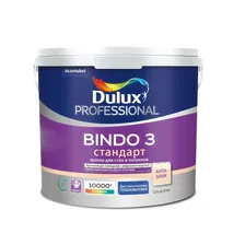 Краска воднодисперсионная, Dulux, Professional Bindo 3, акриловая, для стен и потолков, моющаяся, матовая, 2.5 л