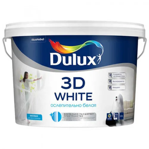 Краска водно-дисперсионная Dulux 3D White BW 5 л