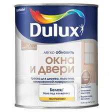 Краска водно-дисперсионная Dulux Окна и Двери база BW белая полуматвая 0,75 л