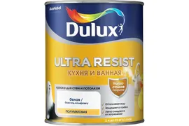 DULUX Ультра-Резист д/кухни и ванной краска повышенной влагостойкости матовая BW 1л