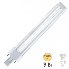 Лампа компактная люминесцентная Dulux S 9W/827 2700K G23 теплая Osram