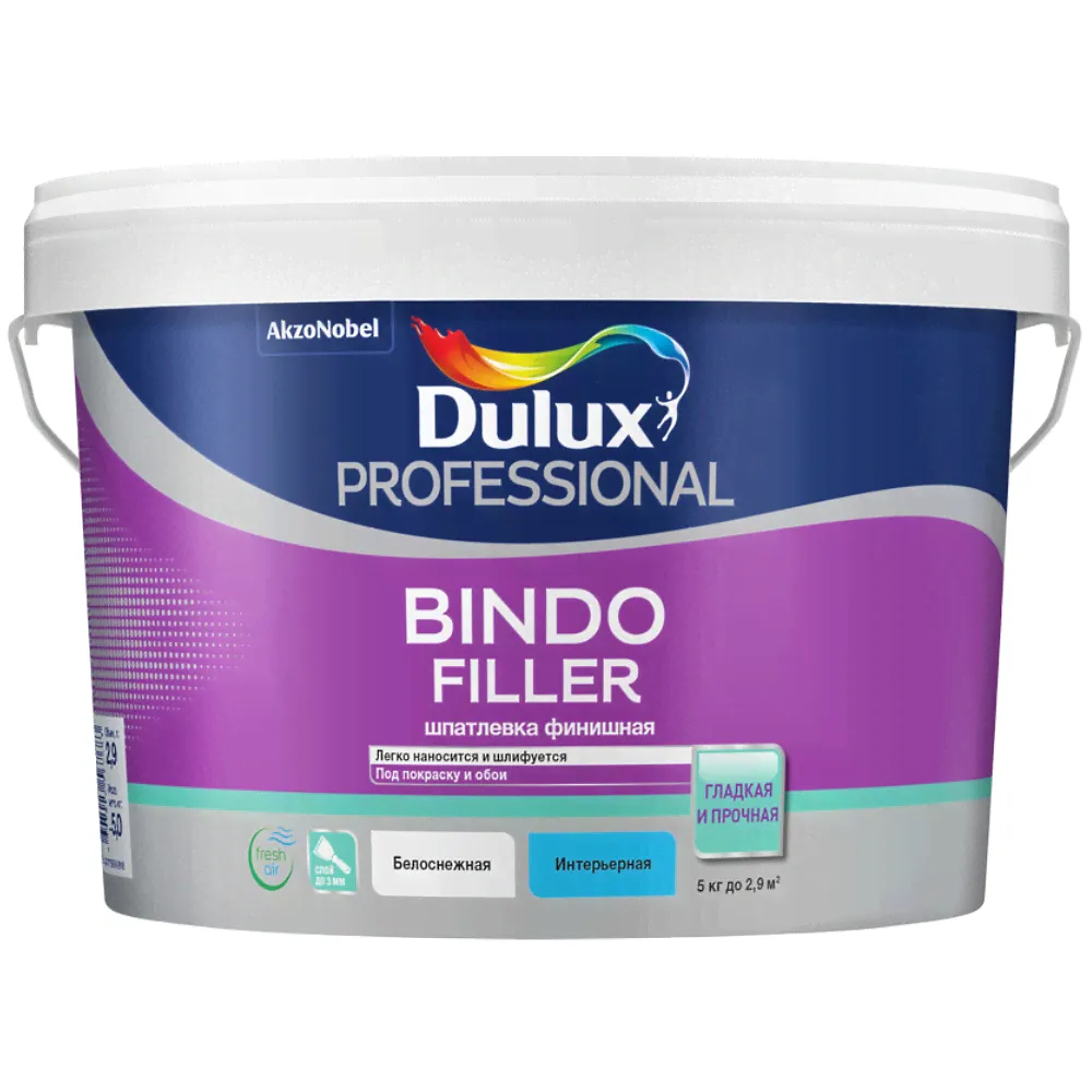 Шпатлевка Bindo Filler 5кг, Dulux (2.9л)-0