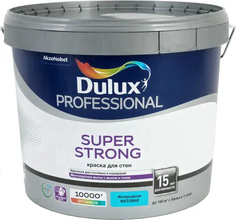 Краска для стен и потолков Dulux Super Strong цвет белый 10 л-0