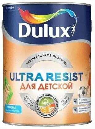 Краска DULUX ULTRA RESIST для детской матовая база А 5л-0