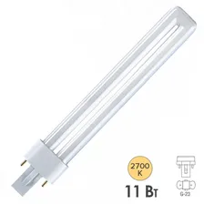 Лампа компактная люминесцентная Dulux S 11W/827 2700K G23 теплая Osram