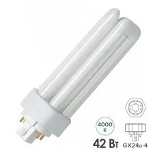 Лампа компактная люминесцентная Dulux T/E Plus 42W/840 4000K GX24q-4 холодно-белая Osram