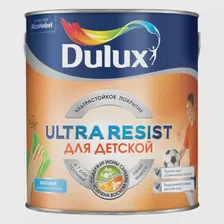 Краска для стен и потолков с ионами серебра, матовая Dulux Ultra Resist для детской