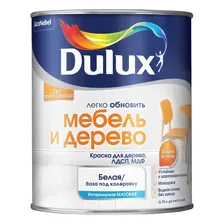 Краска DULUX ЛЕГКО ОБНОВИТЬ МЕБЕЛЬ И ДЕРЕВО на водной основе для дерева, матовая