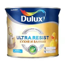 Краска для кухни и ванной латексная Dulux Ultra Resist матовая белая 2,5 л.
