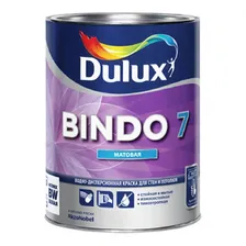 Краска DULUX BINDO 7 ЭКСТРАПРОЧНАЯ для стен и потолков, матовая, база BW (1л)