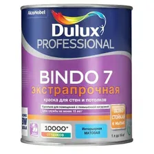 Dulux Bindo 7 Экстрапрочная краска для стен и потолков, матовая, база BW 1л